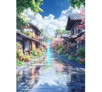 5D Street Diamond Painting Kits for Adults, Landscape Diamond Art Kits Kids for Beginner, DIY Round Full Drill Gem Art Kit, Rhinestone Crystal Cross Stitch Craft Kit for Home Wall Decor 30x40cm H-90