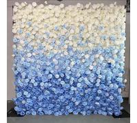 5D Three-Dimensional Handmade Cloth-Based Simulation Gradient High Density Rose Flower Green Plant Wall,Wedding Decoration/Shopping Mall Activity Background Wall/Outdoor Photo,2.4 * 2.4m/7.8 * 7.8FT