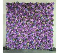 5D Three-Dimensional Handmade Silk Flower Cloth-Based Simulation Purple Plant Wall,Wedding Decoration/Shopping Mall Activity Background Wall/Outdoor Photography Props,1 * 2m/3.28 * 6.56FT