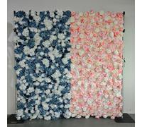 5D Three-Dimensional Handmade Silk Flower Cloth-Based Simulation Two-Color Flower Wall,Wedding Decoration/Shopping Mall Activity Background Wall/Outdoor Photography Props,2 * 2m/6.56 * 6.56FT
