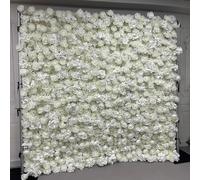 5D Three-Dimensional Handmade Silk Flower Cloth-Based Simulation White Rose Hydrangea Wedding Decoration/Shopping Mall Activity Background Wall/Outdoor Photography Props,2.4 * 2.4m/7.8 * 7.8FT