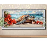 5D Turtle,Dahlia Diamond Painting,Full Drill Diamond Art Painting Kit for Adults large 60x150cm,DIY Cross Stitch Rhinestone Arts Picture,Crystal Art Kits for Kids Gifts Home Wall Decoration 58Y-3114