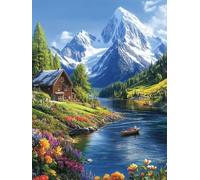 5D Valley Diamond Painting Kits for Adults, Landscape Square Diamond Art Kit for Beginners, DIY Square Full Drill Crystal Cross Stitch Embroidery Craft Kits, for Home Wall Decor Gifts 32x40inch -2266