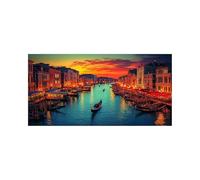 5D Venice Diamond Art Kits Adults Boat Diamond Painting, Crystal Art Cross Stitch Embroidery Kit 12 x 24 In, DIY Painting by Numbers with Colored Rhinestones, Hobbies for Adults Women, Gifts DZSH-6590