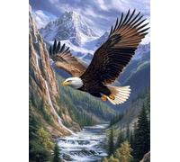 5D Vintage Soaring Eagle Diamond Art 12x16 Inch Full Drill Diamond Painting Kits for Adults & Beginners - DIY Art Crafts for Relaxation and Home Wall Decor 1412