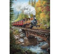 5D Vintage Train in The Mountains Diamond Art 12x16 Inch Full Drill Diamond Painting Kits for Adults & Beginners - DIY Art Crafts for Relaxation and Home Wall Decor 1582
