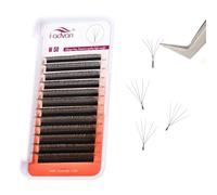 5D W Premade Fans Eyelash Extension 0.07C Curl Mixed 8-14mm W-Shape Pre Made Russian Volume Lashes by FADVAN Natural Matte Black