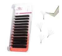 5D W Premade Fans Eyelash Extension 0.07C Curl Mixed 8-15mm W-Shape Pre Made Russian Volume Lashes by FADVAN Natural Matte Black
