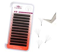 5D W Premade Fans Eyelash Extension 0.07D Curl 8mm W-Shape Pre Made Russian Volume Lashes by FADVAN Natural Matte Black