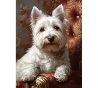 5D West Highland Terrier Dog Diamond Art 12x16 Inch Full Drill Diamond Painting Kits for Adults & Beginners - DIY Art Crafts for Relaxation and Home Wall Decor 587