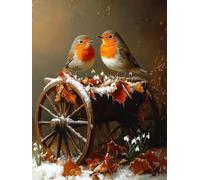 5D Winter Diamond Painting Kits for Beginners Adults, DIY Animals Diamond Art Kits, Square Full Drill Gem Art Crafts, Crystal Embroidery Cross Easy Kits for Home Wall Decor 24x32inch（PF-56809）