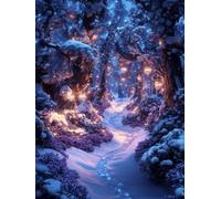 5D Winter Diamond Painting Kits for Beginners Adults, DIY Landscape Diamond Art Kits, Square Full Drill Gem Art Crafts, Crystal Embroidery Cross Easy Kits for Home Wall Decor 12x16inch（PF-56891）