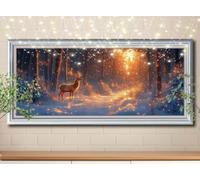 5D Woods,Deer Diamond Painting,Full Drill Diamond Art Painting Kit for Adults large (60x120cm),DIY Cross Stitch Rhinestone Arts Picture,Crystal Art Kits for Kids Gifts Home Wall Decoration 58Y-13313
