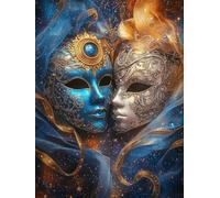 5D Zodiac Sign of Gemini with Masks Diamond Art 12x16 Inch Full Drill Diamond Painting Kits for Adults & Beginners - DIY Art Crafts for Relaxation and Home Wall Decor 298