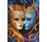5D Zodiac Sign of Gemini with Masks Diamond Art 12x16 Inch Full Drill Diamond Painting Kits for Adults & Beginners - DIY Art Crafts for Relaxation and Home Wall Decor 295