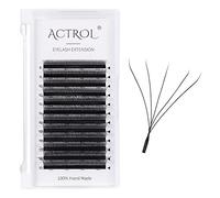 5DW Lashes Extension Professional Grade Black Volume Eyelashes Extension Y Shaped Soft Eyelashes Thin Root Easy Fan Making for Lash Artists(5DW-0.07-D-8-15)