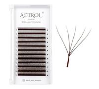 5DW Lashes Extension Professional Grade Brown Volume Eyelashes Extension Y Shaped Soft Eyelashes Thin Root Easy Fan Making for Lash Artists(5DW-0.07-D-8-15)