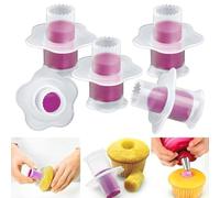 5er Pack Cupcake Corer Tools Muffin Cake Pastry Corer Model Plunger Cutter Decorating Plastic Cake Digging Holes Device - Cupcake Filling Tool Mini Cupcake Corer - Cupcake Hole Punch (fuchsia)