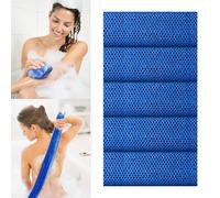 5er Pack Exfoliating Washcloth Body Scrubber Back Scrubber for Shower Japanese Beauty Washcloth Bath Wash Cloth Korean Luffah Towel Net Sponge Loofah Body Scrub (Blue, 30 * 80cm)