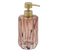5Five - FLOREA Red Glass Soap Dispenser - 300ml - 7.7 x 7.7 x 17.7cm - Bathroom Toilet and Kitchen Accessories Soap and Dishwasher Liquid