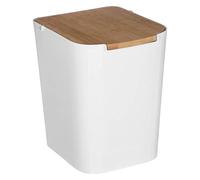 5five Simply Smart White bins made of bamboo, trash can, waste bin, bin 5l