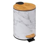 5five - Waste Bin Soft Close Metal 3 L Lea White Marble Effect