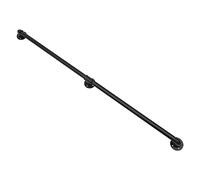 5FT/1.53M Handrails for Stairs Metal Stair Handrail Hand Rails for Elderly Wall Mount Non-Slip Stair Rods Industrial Pipe Handrail Safety Handle for Outdoor Indoor, Black (Black-5FT/1.53M)