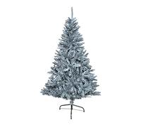 5ft/1.5m Frosty Green Bushy Imperial Pine Artificial Deluxe Christmas Tree Hinged Branches 404 Pencil Point Tips with Metal Stand Xmas Home Decorations
