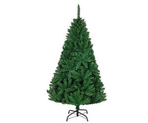 5ft/1.5m Green Bushy Imperial Pine Artificial Deluxe Christmas Tree Hinged Branches 404 Pencil Point Tips with Metal Stand Xmas Home Decorations
