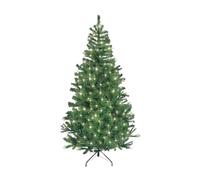 5ft/1.5m Pre-Lit Artificial Christmas Tree Alaskan Pine Green 350 Tips - 130 Warm White LEDs Metal Stand Xmas Home Decorations