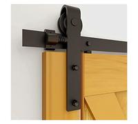 5FT-12FT Upgrade Sliding Barn Door Hardware Closet Set for Single Wooden Door Modern Black Sliding Door Kits Wheel Track System(6.6FT(201cm))