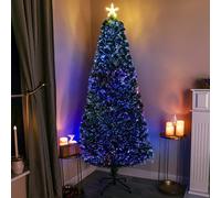5Ft (150Cm) Green Fibre Optic Christmas Tree With Multi-Coloured Fibre Optic Lights