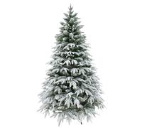 SHATCHI 5ft 150cm Luxury Designer Pre Artificial Christmas Tree Snow Covered Elegant Xmas Home Decorations, Green