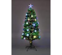 5Ft/150cm Snowflakes Fibre Optic Christmas Tree LED Pre-Lit Shatchi Green 5ft