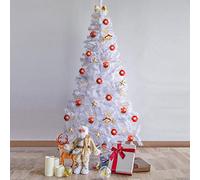 5Ft/6Ft/7Ft White Christmas Tree, Christmas Tree 450/600/1000 Tips Xmas Pine Tree Holiday Decoration with Solid Metal Legs Indoor Outdoor