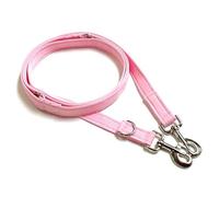 5ft, 8ft, 11ft Police Style Dog Training Lead Obedience Multi-Functional 25mm 20mm Cushion Webbing In Pink (20mm (8ft Long))