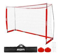 5ft × 8ft Portable Football Goal, Suitable for Kids. Featuring Sturdy Metal Posts and a Reinforced Net, Perfect Choice for Practising in The Garden. Includes 4 Ground Pegs, 4 Sandbags, a Carry Bag