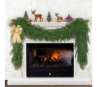 5Ft Artificial Norfolk Pine Garland, Faux Christmas Norfolk Decoration for Table Mantle Fireplace Holiday Decor (4)