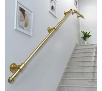 5FT Black Wrought Iron WallMounted Railing Modern Banister with Metal Brackets for Safe IndoorOutdoor Use on Dec irs & Gardens (Also Availabin 15FT)