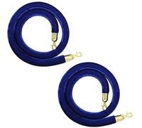 5Ft Blue Velvet Rope Set of 2-1.2M Crowd Control Barrier, Premium Quality Queue Management for Car Shows, Events, Parties, and Safety Solutions
