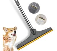 5FT Carpet Rake Pet Hair Remover, Reusable Carpet Rake with Telescopic Handle for Pet Hair Removal Tool Dog Cat Fur Remover Broom for Rugs, Mats, Beds, Stairs (Gray)