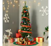 5FT Christmas Tree Easy Assembly Artificial Pine Tree Tall Holiday HOMCOM Green One Size