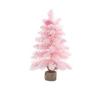 5ft christmas tree Pink Flocked Snow Christmas Tree Mini Tabletop Decor for Home Kitchen Desk Eco-Friendly & Reusable Three artificial(45cm)