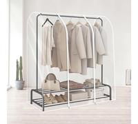 5ft Clothes Rail Cover, Transparent Clothes Garment Rail Strong Zipped Cover, Waterproof PEVA Clothes Rack Cover, Large Garment Rack Dust Cover Easy to Use for Garment Hanging Coat Racks