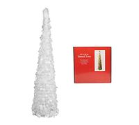 5ft Collapsible Artificial Christmas Tree, Pop Up White Tinsel Coastal Christmas Tree for Holiday Carnival Party Home Office Fireplace Decorations