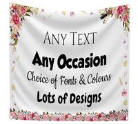 5ft Custom Backdrop For Events - Personalised Banner with Any Message for Women - Happy Birthday, Retirement, Hen Party, Wedding, Congratulations, Celebration of Life - Indoor or Outdoor
