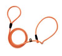 5FT Dog Leash for Large, Medium Dogs, Heavy Duty Dog Lead with Leather Tailor Connection, No Pull Training Lead Durable Rope Slip Leash, for Outside Walking, Playing, Camping, Yard (Orange)