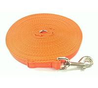 5ft Dog Training Lead 1.5 Metre Leash Horse Lunge Line Tracking Recall Obedience In Cushion Webbing (Orange, 20mm)