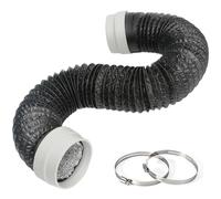 5FT Dryer Vent Hose, 4 Inch Rubber Seal Connectors with Flexible Dryer Vent Exhaust Duct Hose for Tight Space, Extra Thick 6-Layer Heavy Aluminum Foil Ducting Kit with 2 Clamps