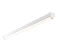 5ft Emergency Batten Light Fitting - 41W Cool White LED Module - Gloss White Steel & Opal Polycarbonate - 3 Hour Emergency Maintained Fitting - BESA Installation - Warehouse Lamp